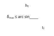 Formula for the maximum possible angle of inclination